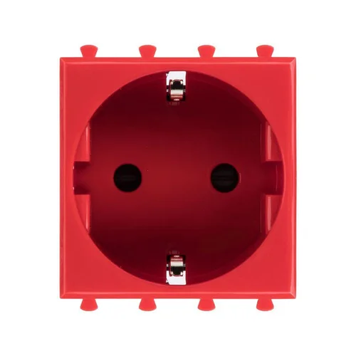 Розетка 1-м 2мод. Avanti "Красный квадрат" 16А IP20 2P+E защ. шторки красн. DKC 4401002